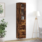 Trendy hoge kast van bewerkt hout met duurzame charme - Gerookt eiken / 1 / 3 lades - Dressoirs & buffetkasten