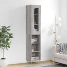 Trendy hoge kast van bewerkt hout met duurzame charme - Grijs sonoma / 1 / 3 schappen - Dressoirs & buffetkasten