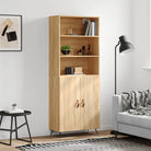 Trendy hoge kast van bewerkt hout met duurzame charme - Sonoma eiken / 1 / 2 deuren - Dressoirs & buffetkasten