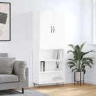 Trendy hoge kast van bewerkt hout met duurzame charme - Wit / 1 / 3 schappen - Dressoirs & buffetkasten