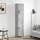Trendy hoge kast van bewerkt hout voor een uniek interieur - Betongrijs / 1 / 1 houten deur - Dressoirs & buffetkasten