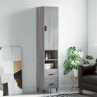 Trendy hoge kast van bewerkt hout voor een uniek interieur - Grijs sonoma / 1 / 2 lades 2 schappen - Dressoirs &