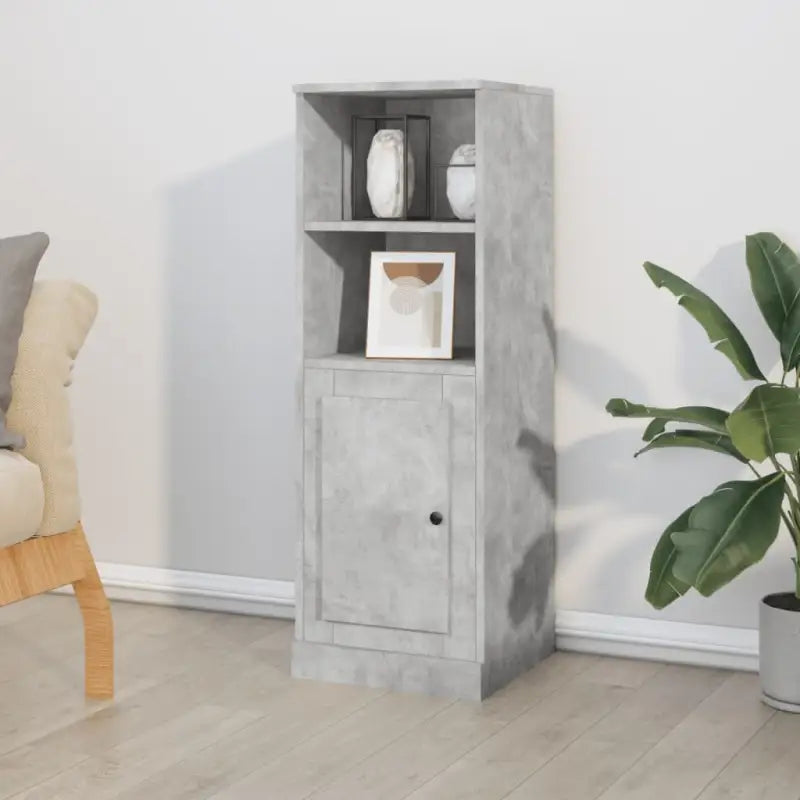 Trendy hoge kast van bewerkt hout voor je bestaande interieur - Betongrijs / 1 - Dressoirs & buffetkasten