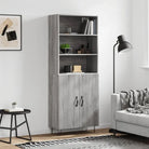 Trendy hoge kast van duurzaam bewerkt hout met charmante uitstraling - Grijs sonoma / 1 / 2 deuren - Dressoirs &