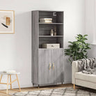 Trendy hoge kast van duurzaam bewerkt hout voor een uniek interieur - Grijs sonoma / 1 / 2 deuren - Dressoirs &