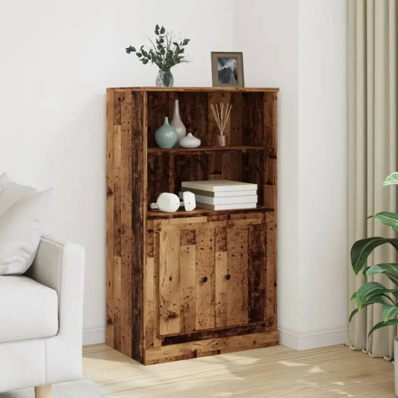 Trendy hoge kast van duurzaam bewerkt hout voor elke interieurstijl - Oud hout / 1 - Dressoirs & buffetkasten