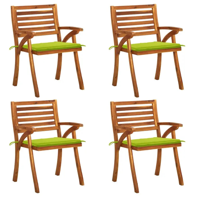 Trendy houten tuinstoelen set van massief acaciahout met sets touwtjes - Heldergroen / 4 - Tuinstoelen