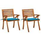 Trendy houten tuinstoelen set van massief acaciahout met sets touwtjes - Blauw / 2 - Tuinstoelen