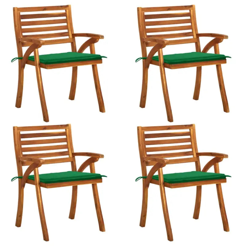 Trendy houten tuinstoelen set van massief acaciahout met sets touwtjes - Groen / 4 - Tuinstoelen