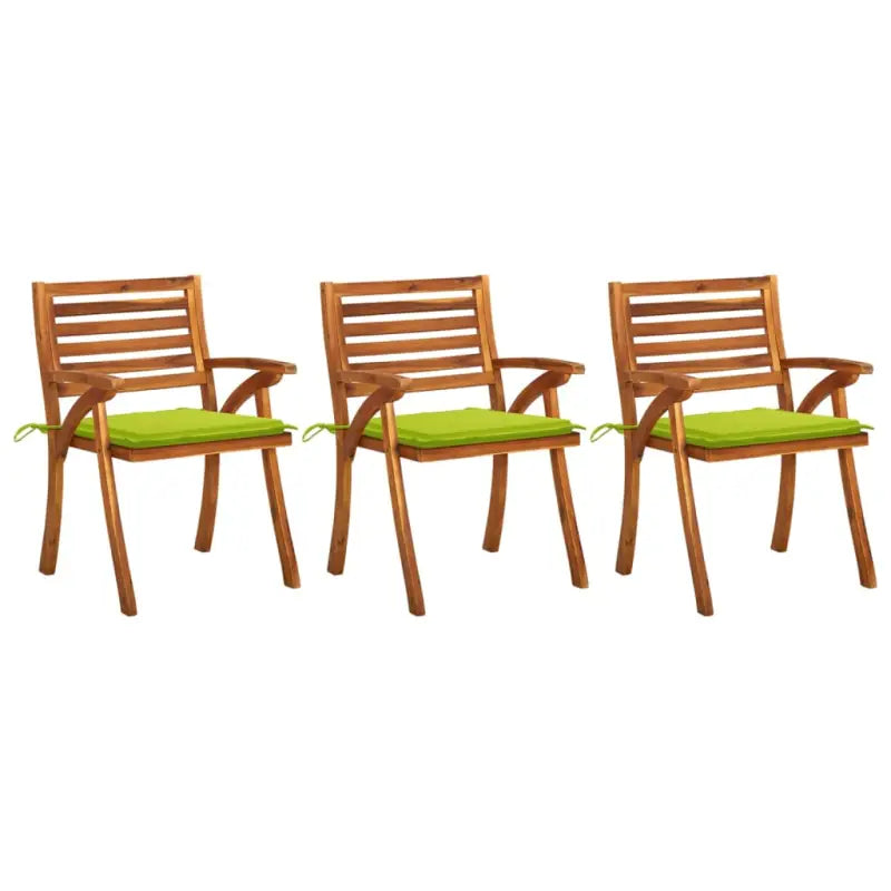 Trendy houten tuinstoelen set van massief acaciahout met sets touwtjes - Heldergroen / 3 - Tuinstoelen