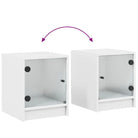 Trendy nachtkastje met glazen deur en stabiel blad voor kleine spullen - Nachtkastjes