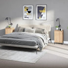 Trendy nachtkastje met metalen poten van bewerkt hout en gemakkelijk schoon te maken - Sonoma eiken / 2 - Nachtkastjes