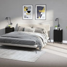 Trendy nachtkastje met metalen poten van bewerkt hout en gemakkelijk schoon te maken - Zwart / 2 - Nachtkastjes