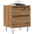Trendy nachtkastjes van bewerkt hout met metalen poten en strak ontwerp - artisanaal eikenkleurig / 2 - Nachtkastjes