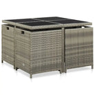 Trendy Rattan Tuinset met Glazen Tafelblad en Inclusief Kussens - Tuinsets