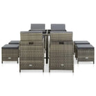 Trendy Rattan Tuinset met Glazen Tafelblad en Inclusief Kussens - Tuinsets