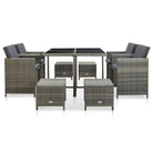 Trendy Rattan Tuinset met Glazen Tafelblad en Inclusief Kussens - Tuinsets