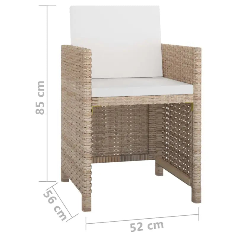 Trendy rattan tuinset met stalen frame en glazen tafelblad - Tuinsets