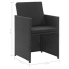 Trendy Rattan Tuinset met Stalen Frame en Makkelijk Schoon - Zwart - Tuinsets