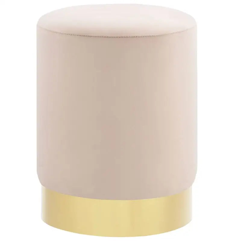 Trendy ronde poef met zacht pluche voor hoog zitcomfort - Abrikoos / 1 / Fluweel - Klapstoelen & krukken