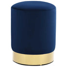 Trendy ronde poef met zacht pluche voor hoog zitcomfort - Blauw / 1 / Fluweel - Klapstoelen & krukken