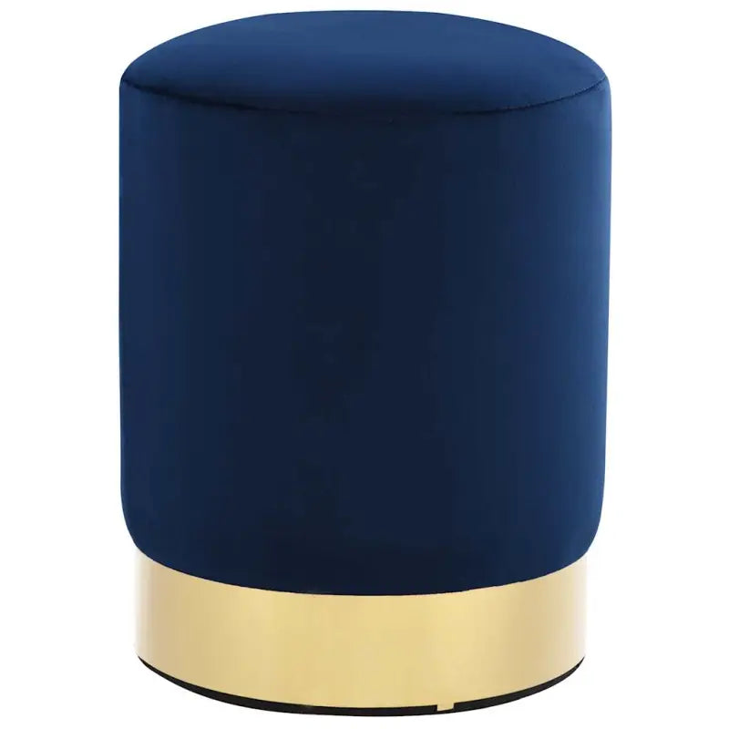 Trendy ronde poef met zacht pluche voor hoog zitcomfort - Blauw / 1 / Fluweel - Klapstoelen & krukken