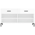 Trendy schoenenrek met ijzeren poten en hoogglans wit bewerkt hout - Schoenenrekken