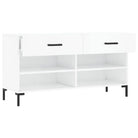 Trendy schoenenrek met ijzeren poten en hoogglans wit bewerkt hout - Schoenenrekken