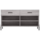 Trendy schoenenrek met ijzeren poten in grijs sonoma van bewerkt hout - Grijs sonoma / 1 - Schoenenrekken