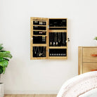 Trendy sieradenkast met LED-verlichting en bewerkt hout - Spiegels