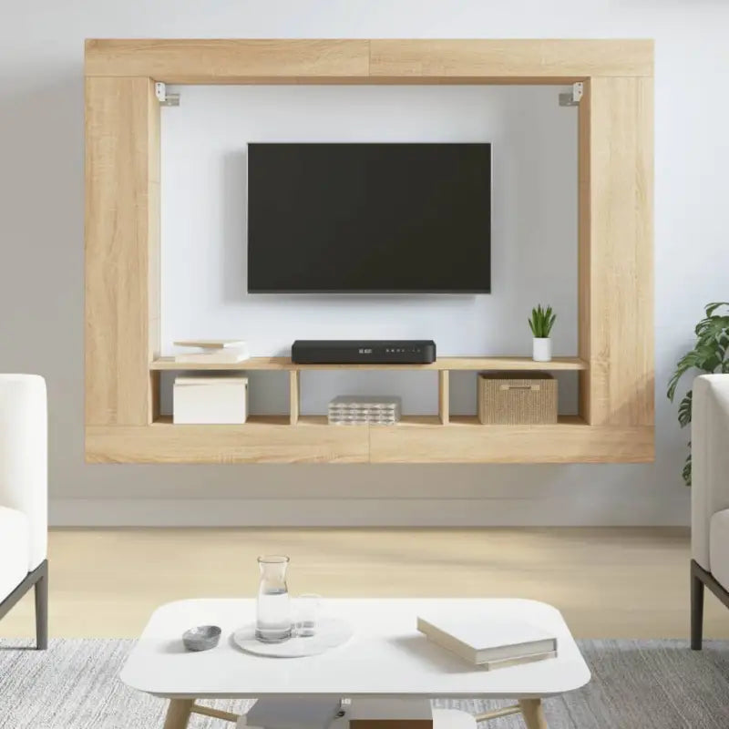 Trendy stevig tv-meubel van bewerkt hout met duurzaam en stabiel ontwerp - Sonoma eiken / 1 - Tv-meubels