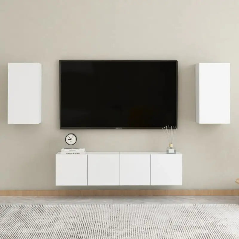 Trendy Televisiekast met muurbevestiging voor een tijdloze uitstraling - Wit / 1 / 120 cm - Tv-meubels