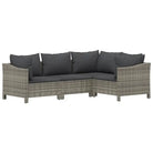 Trendy tuinset met poly rattan en armleuning links - Tuinsets