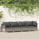 Trendy tuinset met poly rattan en lichtgewicht constructie - 2x hoek + 2x midden - Tuinsets