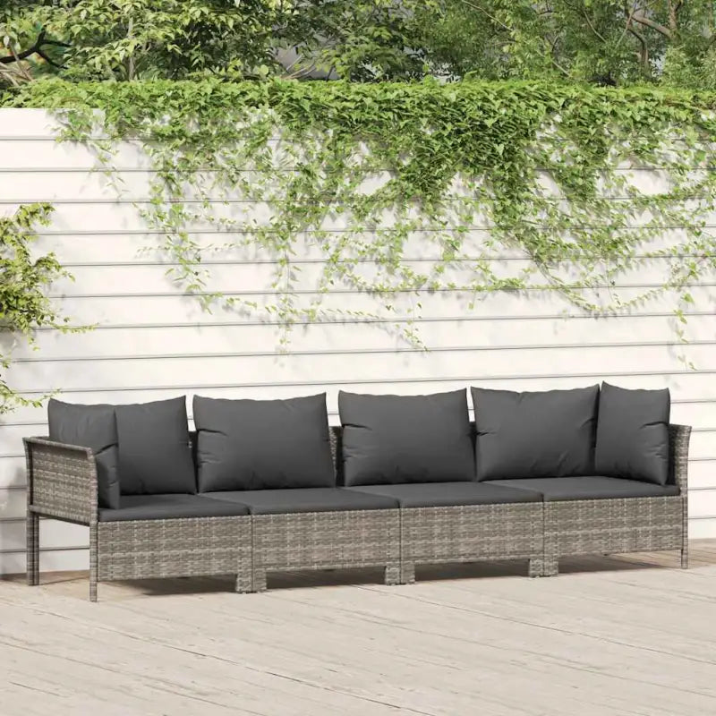 Trendy tuinset met poly rattan en lichtgewicht constructie - 2x hoek + 2x midden - Tuinsets