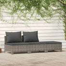 Trendy tuinset met poly rattan en lichtgewicht constructie - 2x midden + voetensteun - Tuinsets