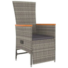 Trendy tuinset met poly rattan en verstelbare tuinstoel van massief acaciahout - Tuinsets