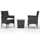Trendy tuinset met poly rattan en warm massief acaciahout stijl - Tuinsets