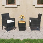 Trendy tuinset met poly rattan en warm massief acaciahout stijl - Tuinsets
