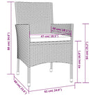 Trendy tuinset van poly rattan en gepoedercoat staal in zwart materiaal - Tuinsets