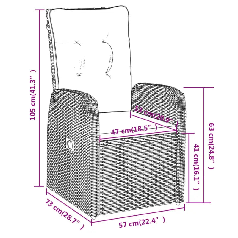 Trendy tuinstoelset met gemakkelijke stoelen en ruime afmetingen - Tuinsets