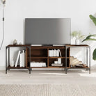 Trendy Tv-meubel met bewerkt hout en metalen frame - bruin eikenkleur / 1 / 153 cm - Tv-meubels