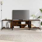 Trendy Tv-meubel met bewerkt hout en metalen frame - Gerookt eiken / 1 / 203 cm - Tv-meubels