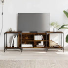 Trendy Tv-meubel met bewerkt hout en metalen frame - Gerookt eiken / 1 / 153 cm - Tv-meubels