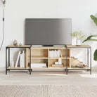 Trendy Tv-meubel met bewerkt hout en metalen frame - Sonoma eiken / 1 / 153 cm - Tv-meubels
