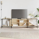 Trendy Tv-meubel met bewerkt hout en metalen frame - Sonoma eiken / 1 / 203 cm - Tv-meubels