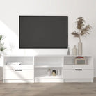 Trendy tv-meubel met stevig blad en bewerkt hout voor modern interieur - Hoogglans wit / 1 - Tv-meubels