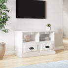 Trendy TV-meubel van bewerkt hout met strak design en duurzame afwerking - Hoogglans wit / 80 x 35 x 50 cm / 1
