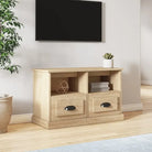 Trendy TV-meubel van bewerkt hout met strak design en duurzame afwerking - Sonoma eiken / 80 x 35 x 50 cm / 1