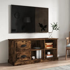 Trendy tv-meubel van bewerkt hout met strak en duurzaam design - Gerookt eiken / 1 / 102 cm - Tv-meubels